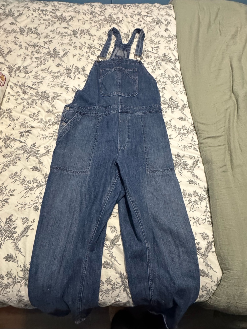 Womens Denim Overalls One-Piece - Blue